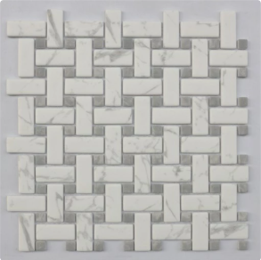 Arabescato Basketweave - glass tile